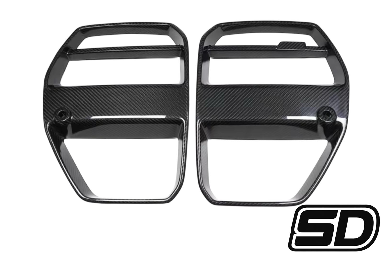 BMW G80 G82 G83 M3 M4 V Style Front Bumper Grilles Dry Carbon Fiber