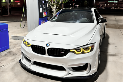 BMW F80 M3 / F82 M4 YELLOW/WHITE Color Switching IKON Motorsports Style Headlights – Full LED