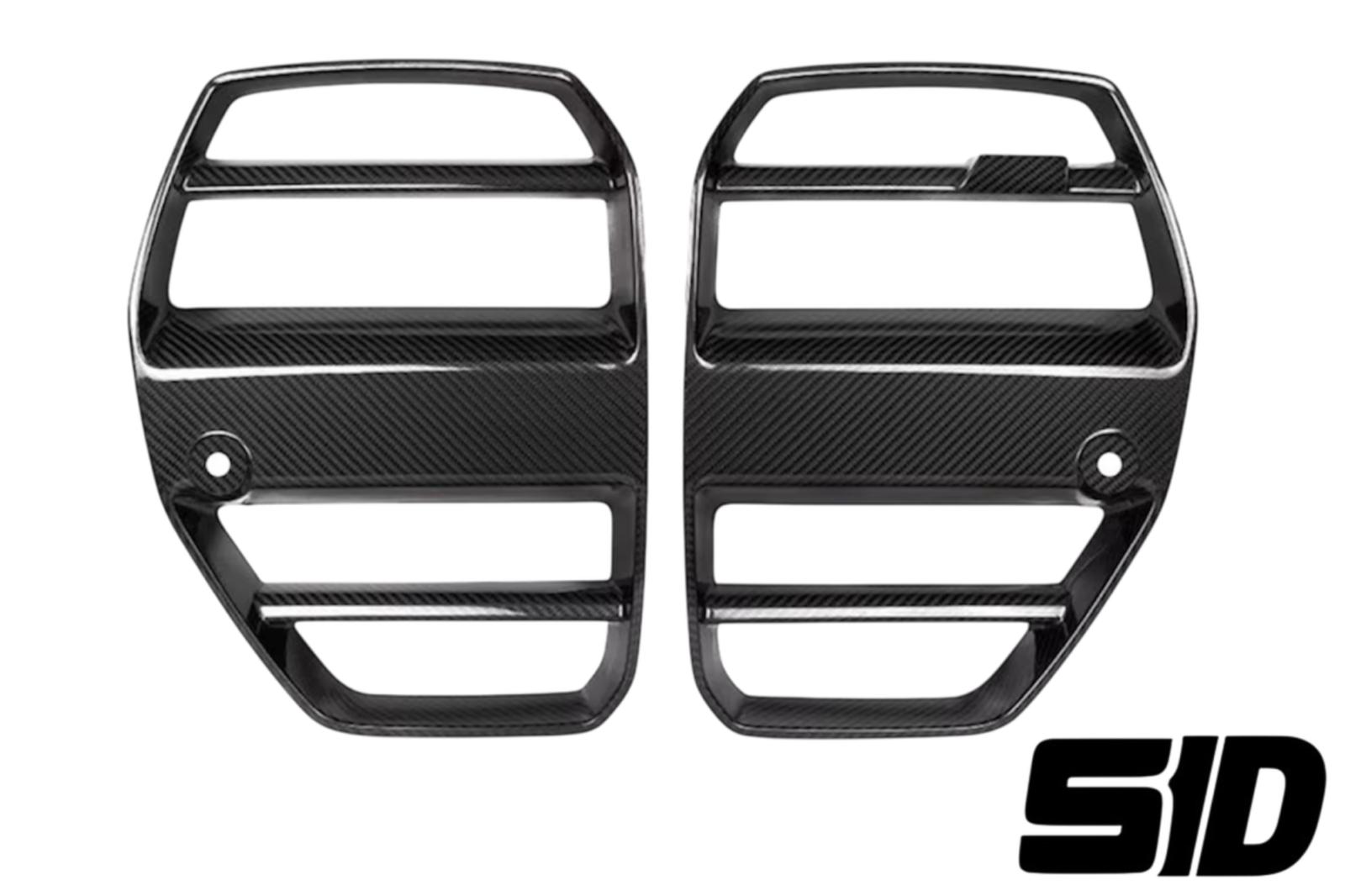 BMW G80 G82 G83 M3 M4 ST Style Front Bumper Grilles Dry Carbon Fiber