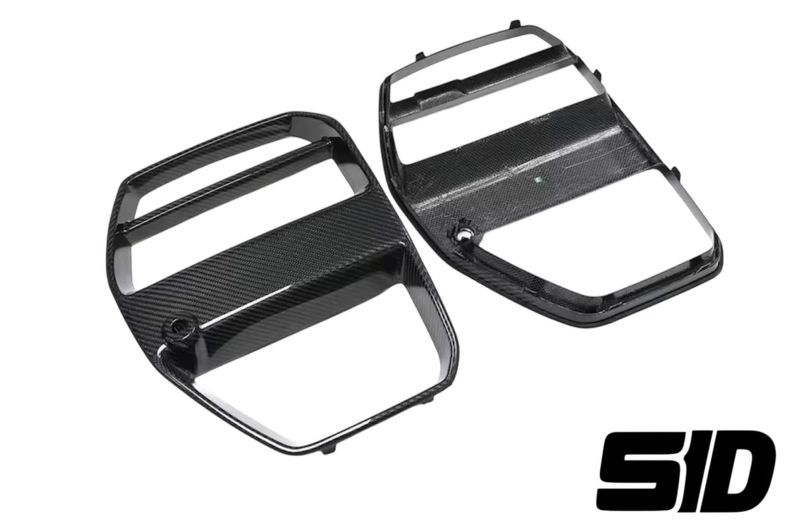 BMW G80 G82 G83 M3 M4 V Style Front Bumper Grilles Dry Carbon Fiber