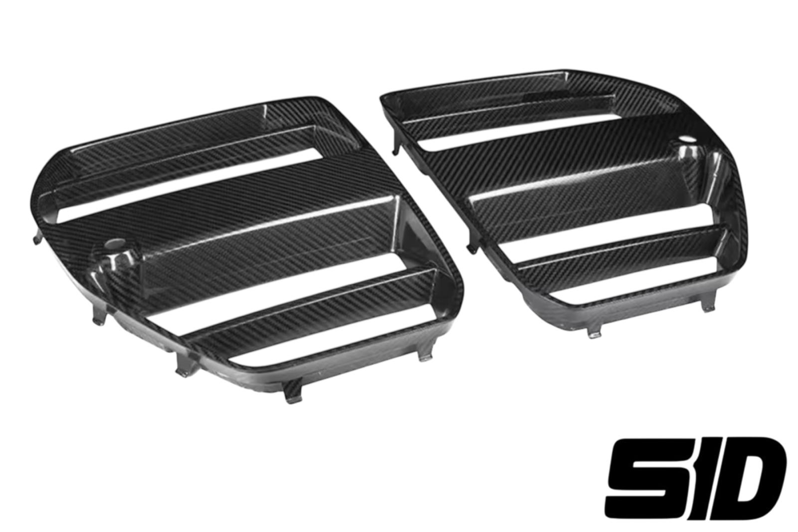 BMW G80 G82 G83 M3 M4 ST Style Front Bumper Grilles Dry Carbon Fiber