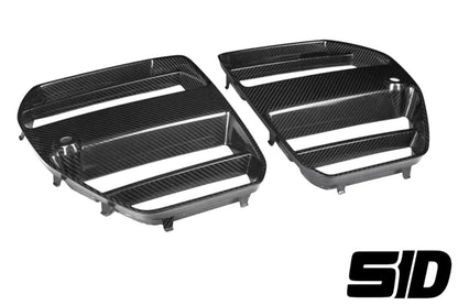 BMW G80 G82 G83 M3 M4 ST Style Front Bumper Grilles Dry Carbon Fiber