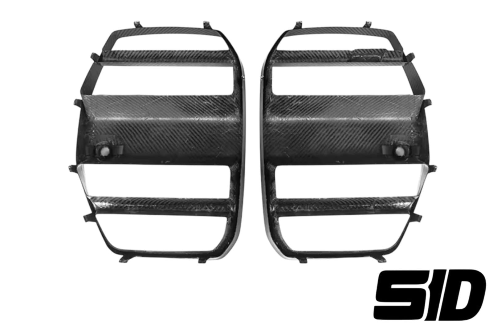 BMW G80 G82 G83 M3 M4 ST Style Front Bumper Grilles Dry Carbon Fiber