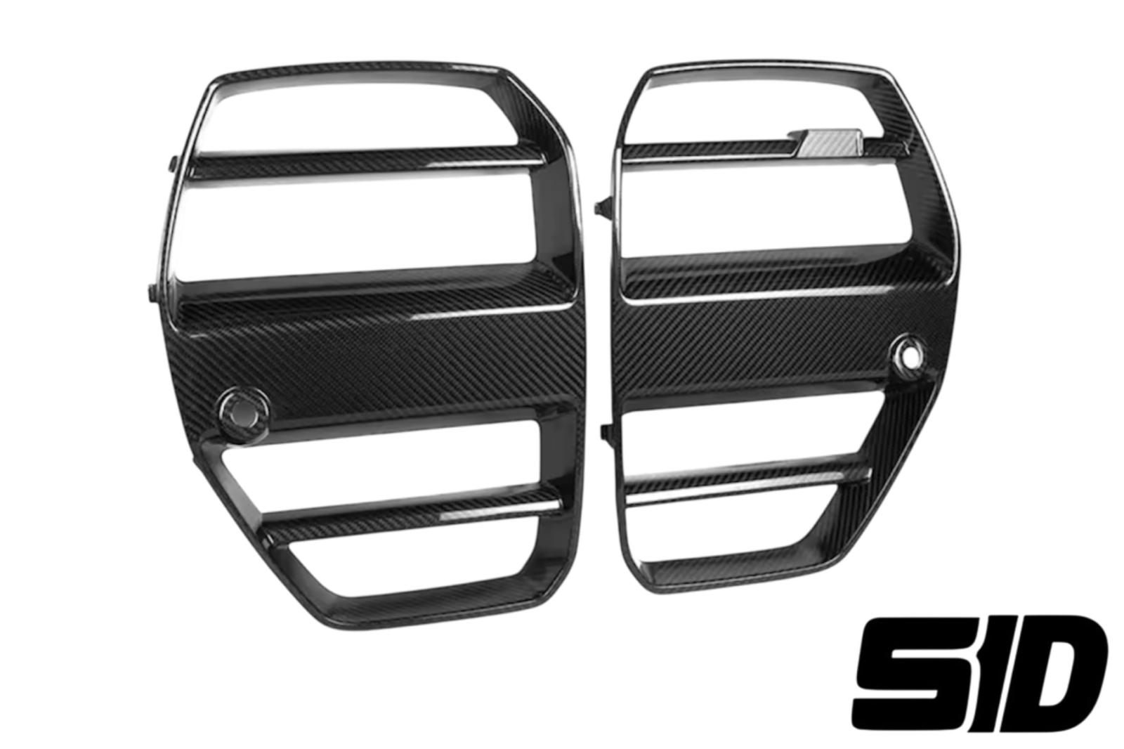 BMW G80 G82 G83 M3 M4 ST Style Front Bumper Grilles Dry Carbon Fiber