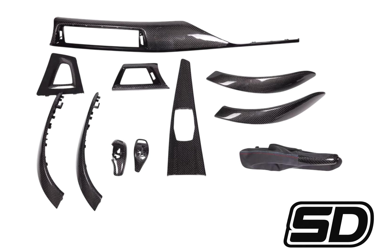 BMW F30 F32 F33 F80 F82 F83 Carbon Fiber With Gloss Black Trims