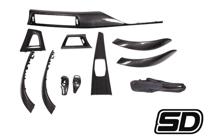 BMW F30 F32 F33 F80 F82 F83 Carbon Fiber With Gloss Black Trims