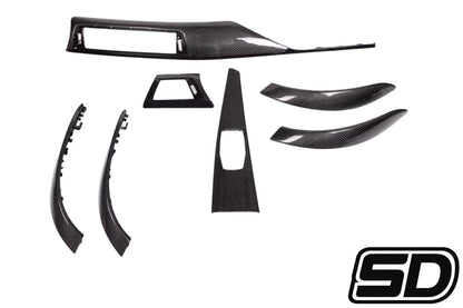 BMW F30 F32 F33 F80 F82 F83 Carbon Fiber With Gloss Black Trims