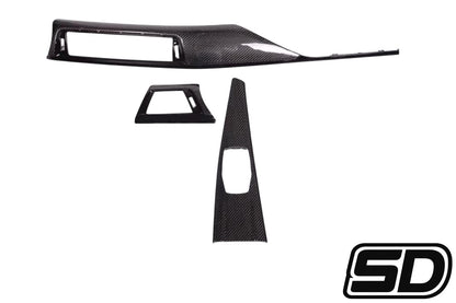 BMW F30 F32 F33 F80 F82 F83 Carbon Fiber With Gloss Black Trims