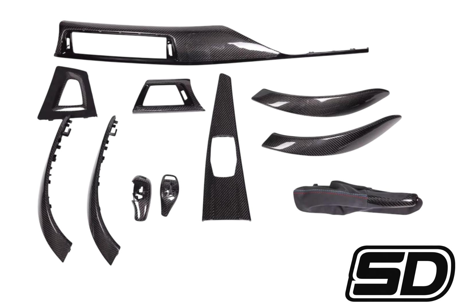 BMW F30 F32 F33 F80 F82 F83 Carbon Fiber With Gloss Black Trims