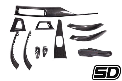 BMW F30 F32 F33 F80 F82 F83 Carbon Fiber With Gloss Black Trims