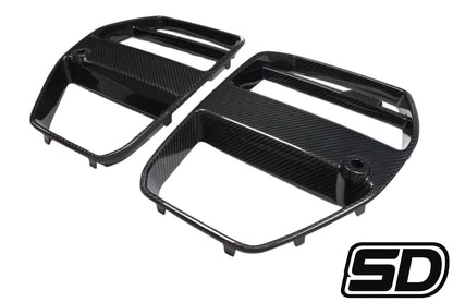 BMW G80 G82 G83 M3 M4 V Style Front Bumper Grilles Dry Carbon Fiber