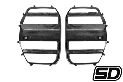BMW G80 G82 G83 M3 M4 ST Style Front Bumper Grilles Dry Carbon Fiber