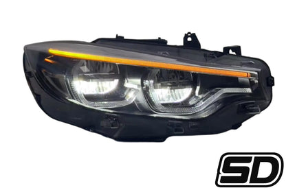 BMW F80 M3 / F82 M4 YELLOW/WHITE Color Switching IKON Motorsports Style Headlights – Full LED